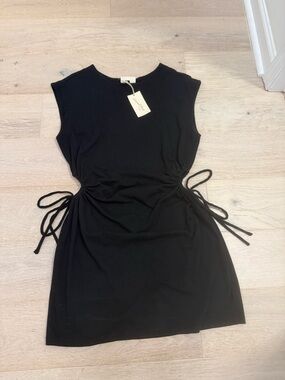 Universal Thread Black Side-Drawstring Mini Dress Size Medium